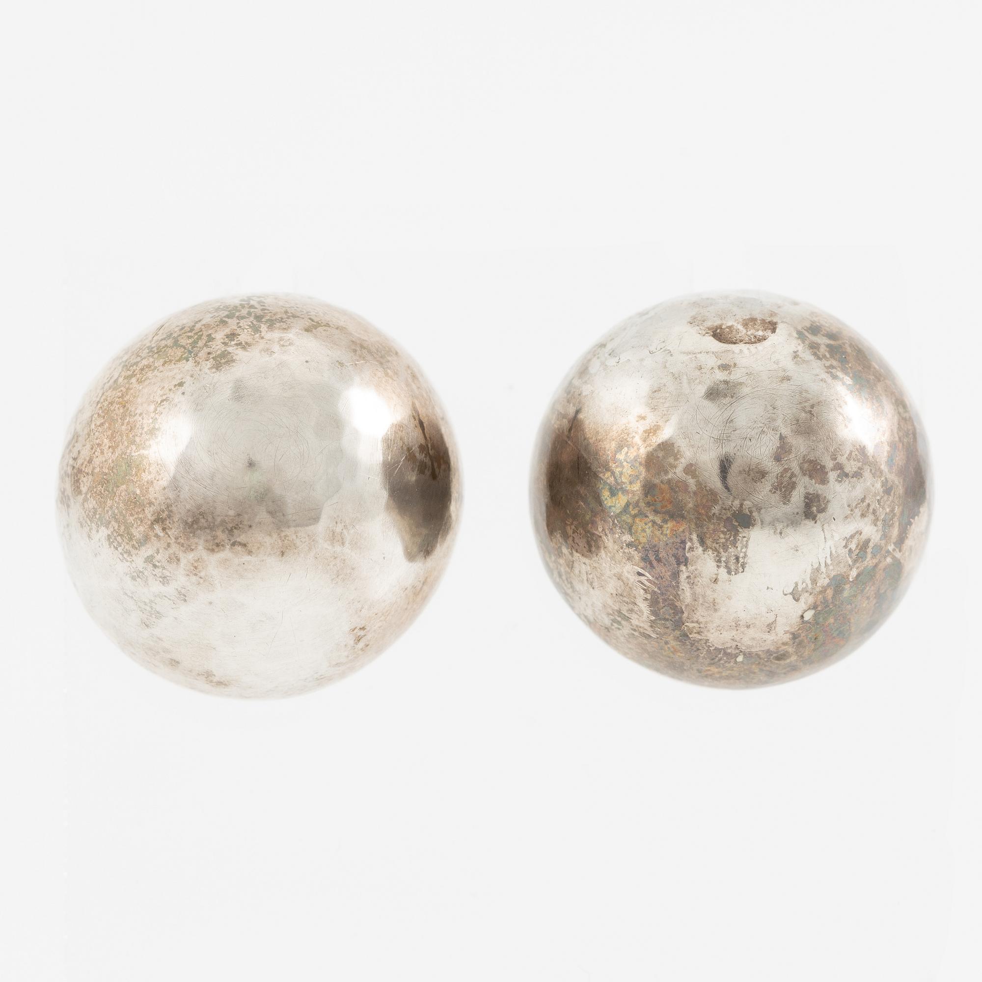 Lars Arby, four pairs of earrings, silver, Gothenburg including 1963 and 1969.