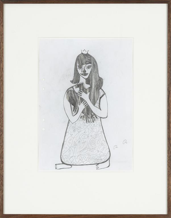 Roger Risberg, pencil on paper, signed RR.