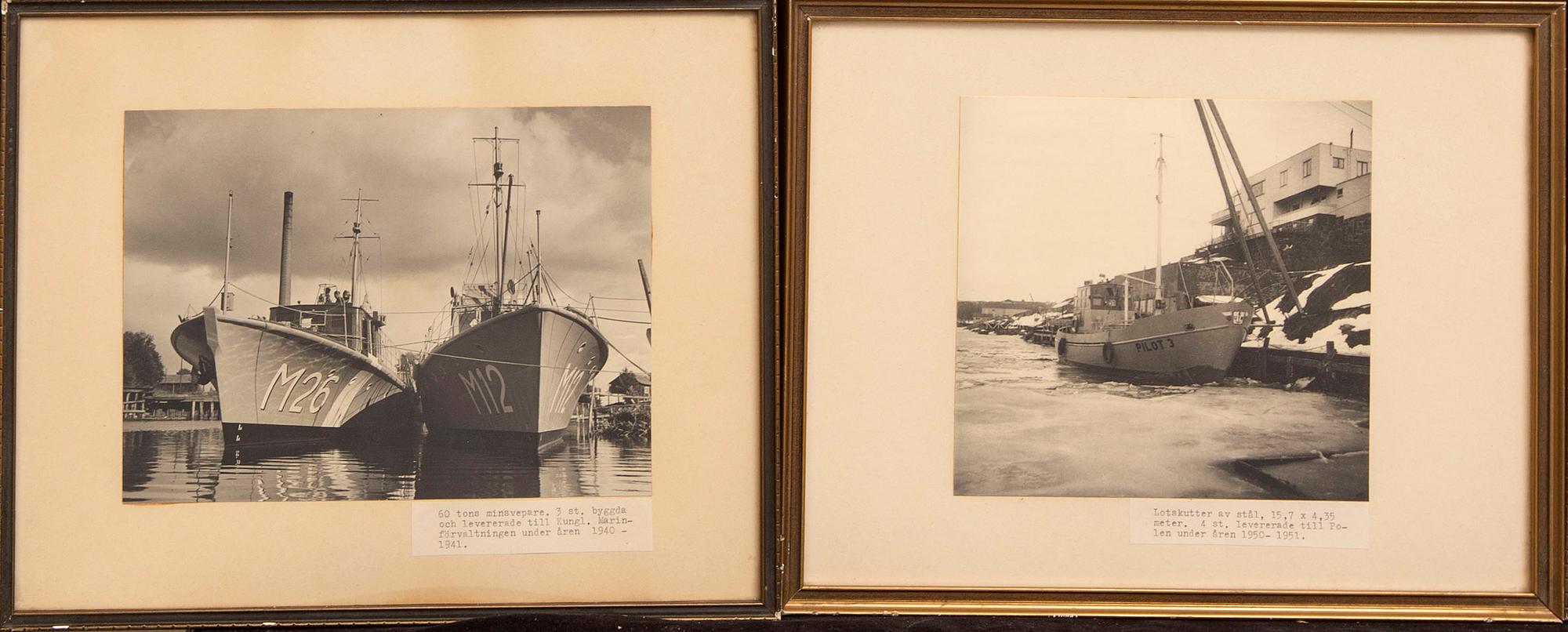 Photographs, 9 pcs, marine subjects, 1940s/50s.
