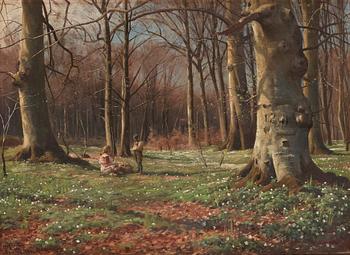 730. Peder Mork Mönsted, Children resting in the beech forest.