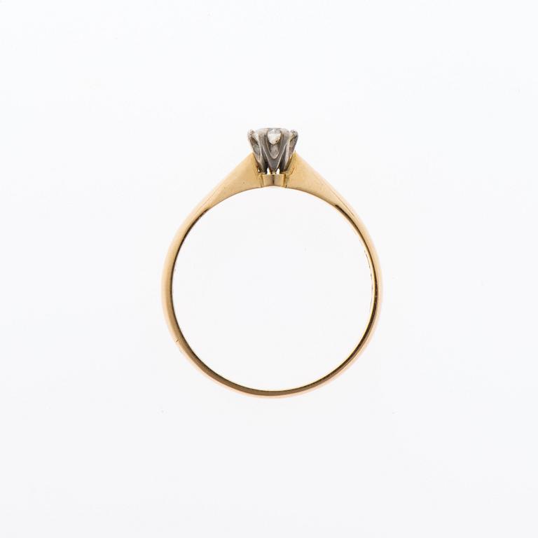 RING, 14K guld, briljantslipad diamant 0,25 ct, Kultakeskus, Tavaastehus.