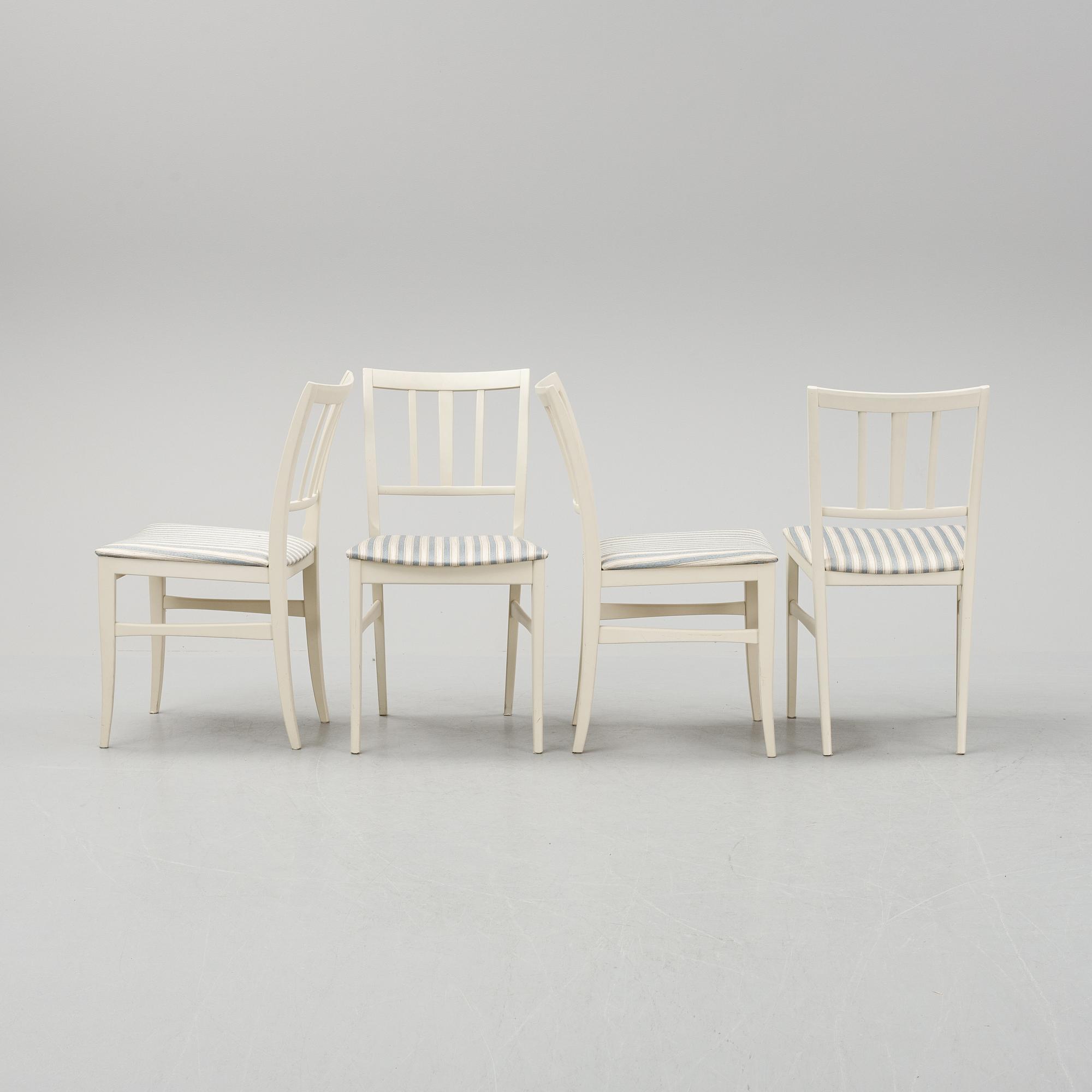 Carl Malmsten, A dinnertable and four chairs, "Talavid", by Carl Malmsten, Waggeryds Möbelfabrik AB, second half of the.