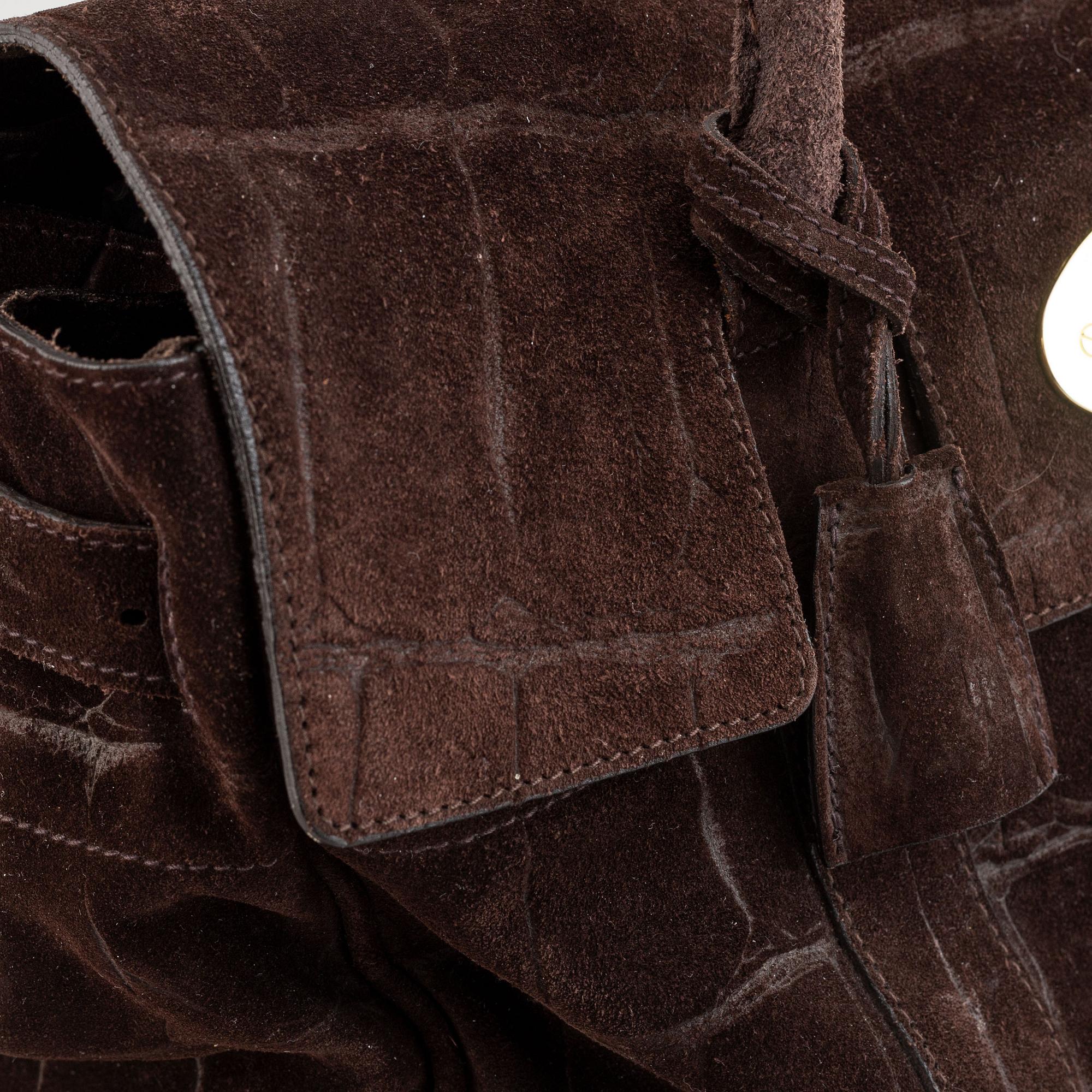 Mulberry, a brown suede 'Bayswater' handbag.