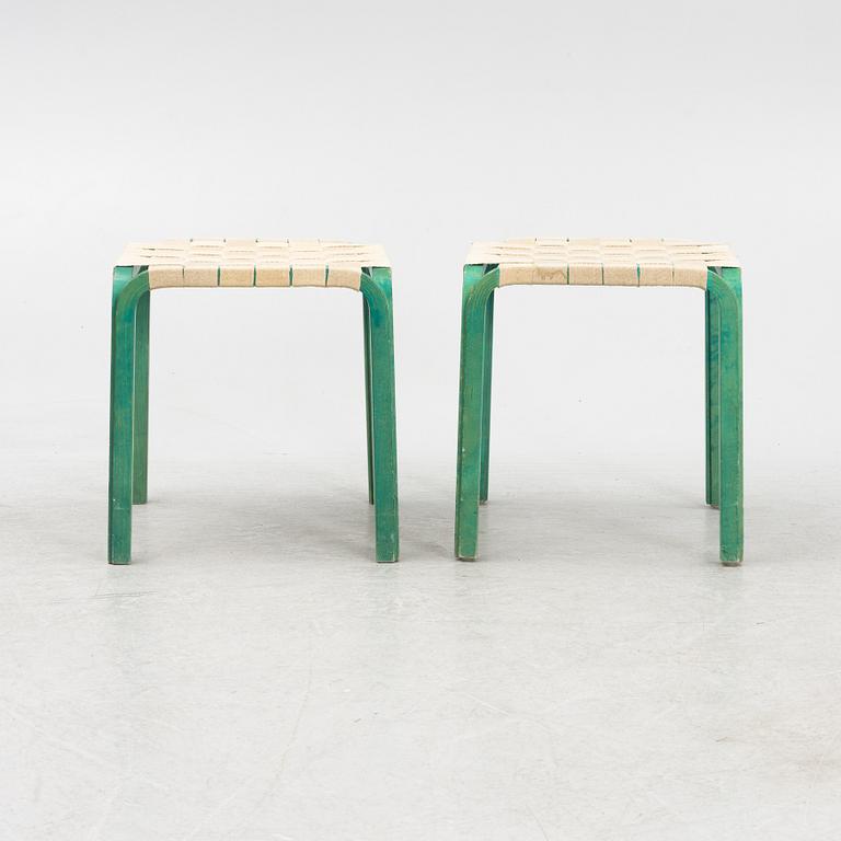 Alvar Aalto, a pair of model Y61 stools, Artek, Finland.