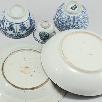 PARTI PORSLIN, 9 delar, porslin, Kina, 1700-tal/tidigt 1800-tal.
