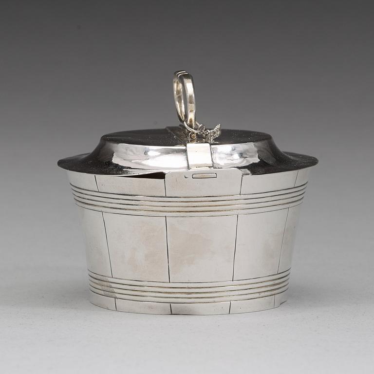 A Swedish mid 18th century silver butter-box, mark of Johan Pettersson Berg, Norrköping 1759.