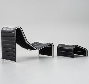Eric Sigfrid Persson, a 'Flytande Design' lounge chair and ottoman from Möbelkultur AB, Sweden, post 1972.