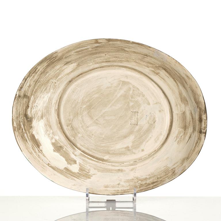 Pablo Picasso, a "Poisson" (see A.R. 166-171) faience dish, Madoura, Vallauris, France, post 1952.