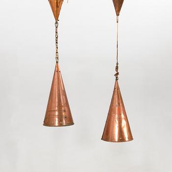 Ceiling lamps, a pair by ES Horn Aalestrup, Denmark, late 20th century.