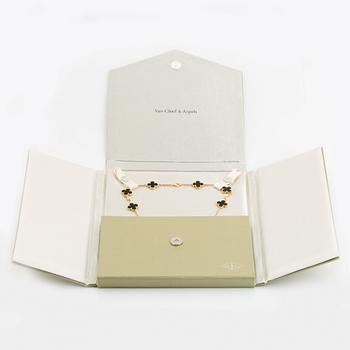 Van Cleef & Arpels collier "Alhambra" 18K guld och onyx.