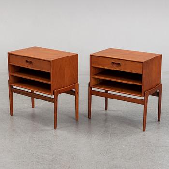 A pair of teak 1960s bedside tables, Vamo Möbelfabrik, Sonderborg, Denmark.