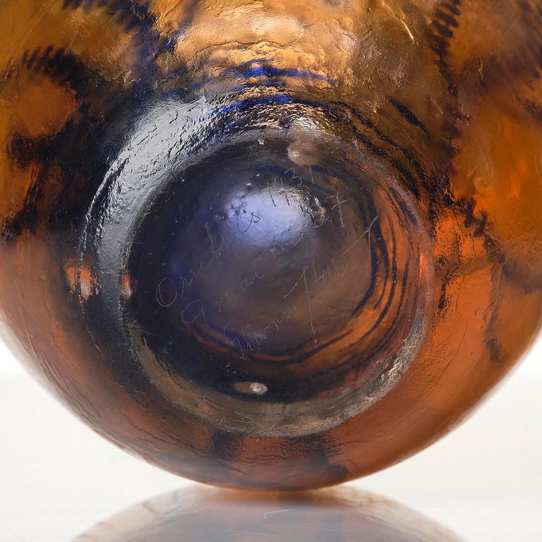 Edward Hald, a graal vase, Orrefors 1937, no. 67.