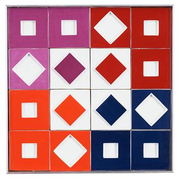 117. A Victor Vasarely porcelain relief, Rosenthal, Germany ca 1973.