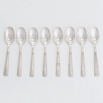 Jens Quistgaard, a 35-piece Champagne Pattern silver cutlery set, Denmark 1950-52.