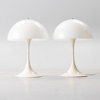 Verner Panton, a pair of 'Panthella' table lamps, Louis Poulsen, Denmark.