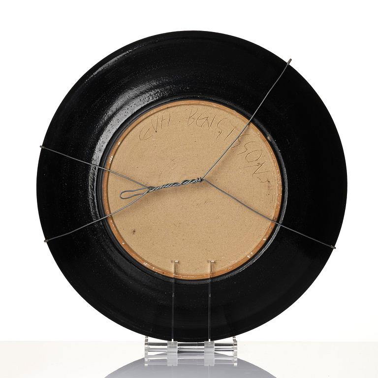 Eva Bengtsson, a large stoneware decorative dish, own studio, Frillesås.