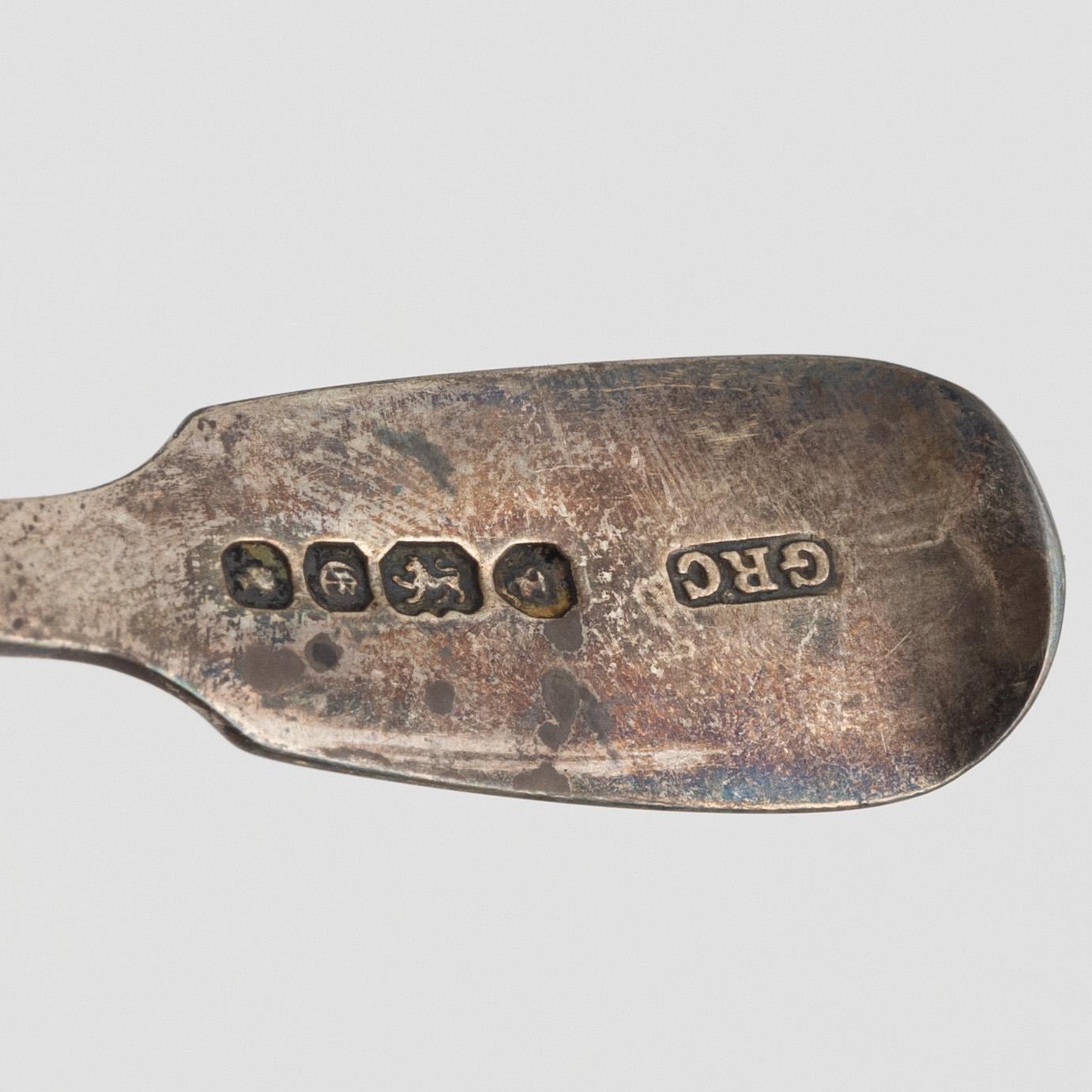 Bordstillbehör, 11 delar, silver, England, 1800-1900-tal.