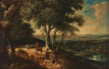 743. Jacques d'Arthois, circle of, Landscape with figures and cattle.