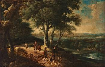 437. Jacques d'Arthois Circle of, Landscape with figures and cattle.