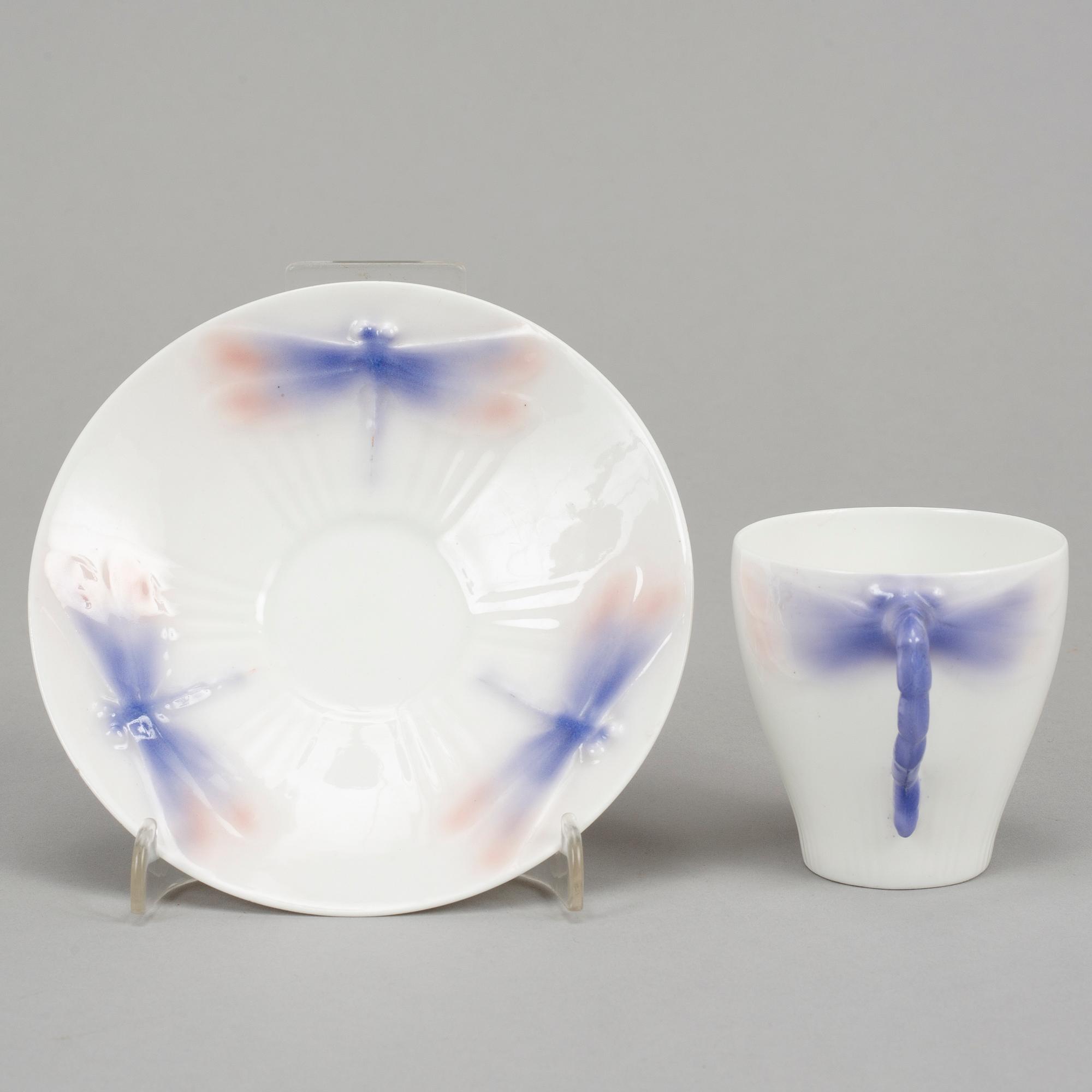 Alf Wallander, a 'Trollsländan' part service, nine pieces,  Rörstrand, Jugend.