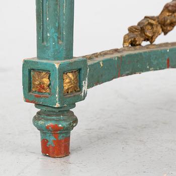 A Gustavian style console table, around 1900.