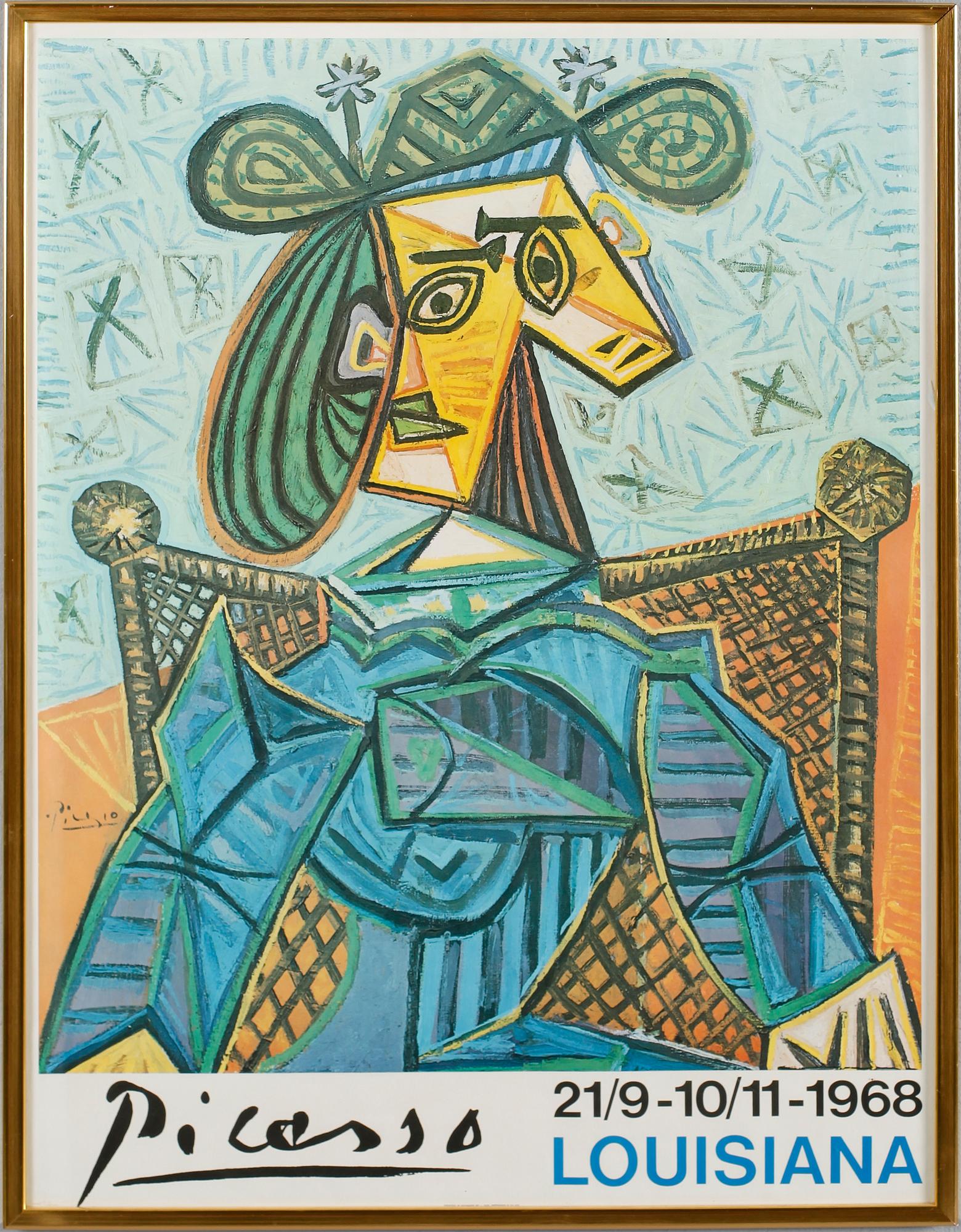 UTSTÄLLNINGSAFFISCH, Picasso, Louisiana, daterad 21/9-10/11-1968.