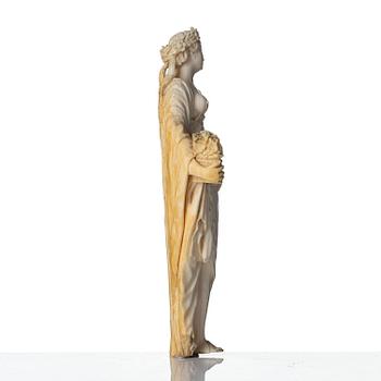 An ivory sculpture of Flora, circle of Frans van Bossuit, late 17th century.