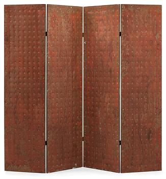 45. A Mats Theselius 'Rörligt Objekt' copper room divider by Källemo, Sweden post 1989.