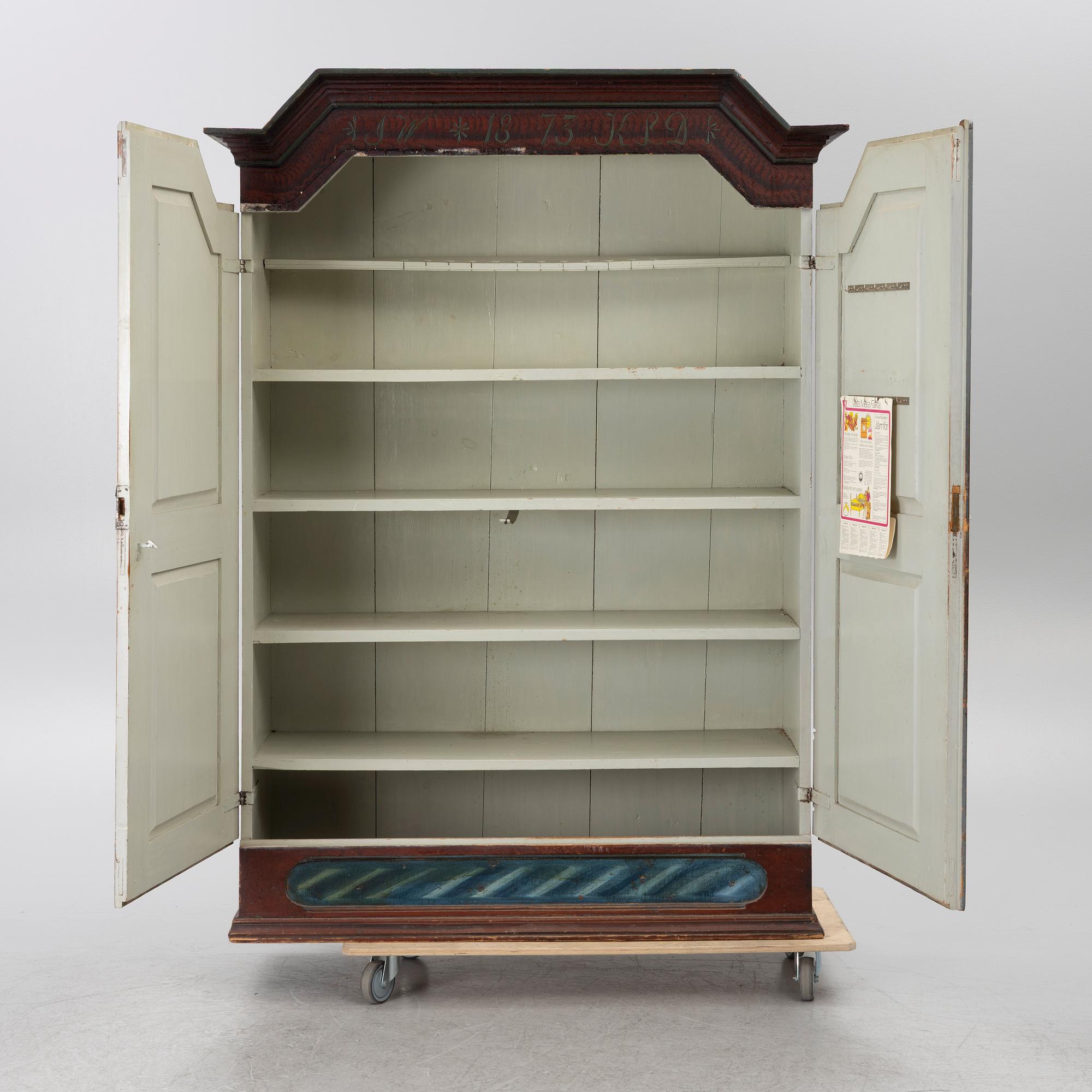 A cabinet, Värmland, dated 1873.
