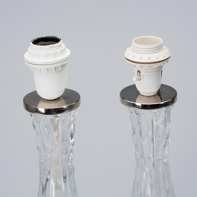 BORDSLAMPOR, ett par, Carl Fagerlund, Orrefors.