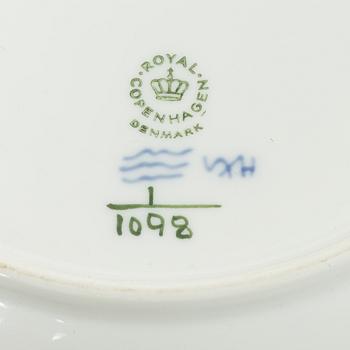 Royal Copenhagen, Seven 'Musselmalet Full Lace' plates, Denmark, 20th century.
