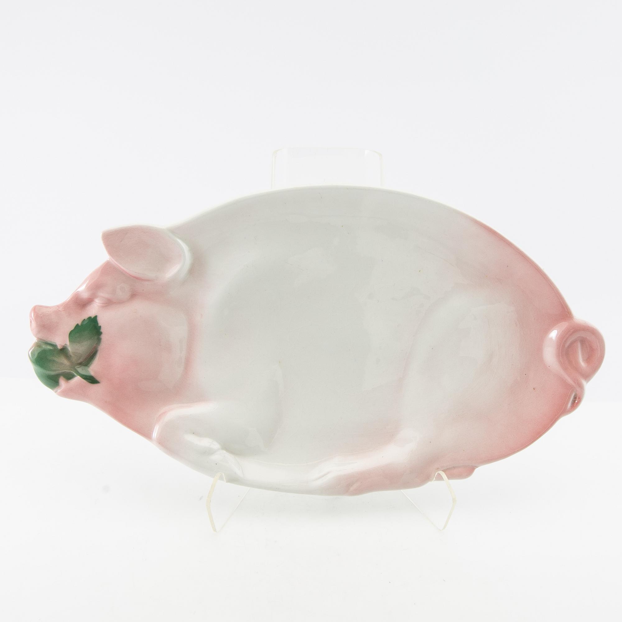 Serving platter and jug, 20th century porcelain.