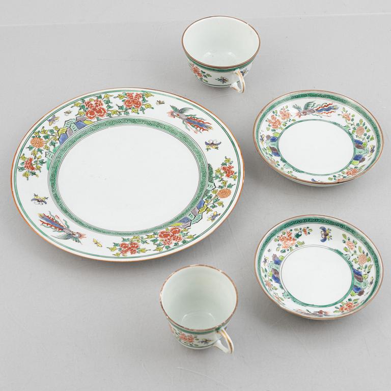 Service pieces, 46 pieces, porcelain, Samson, Paris,  France, 19th century.