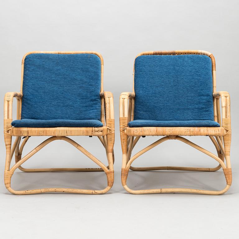 A pair of 1992 Finnish armchairs by Sokeva-Käsityö, 1960s.