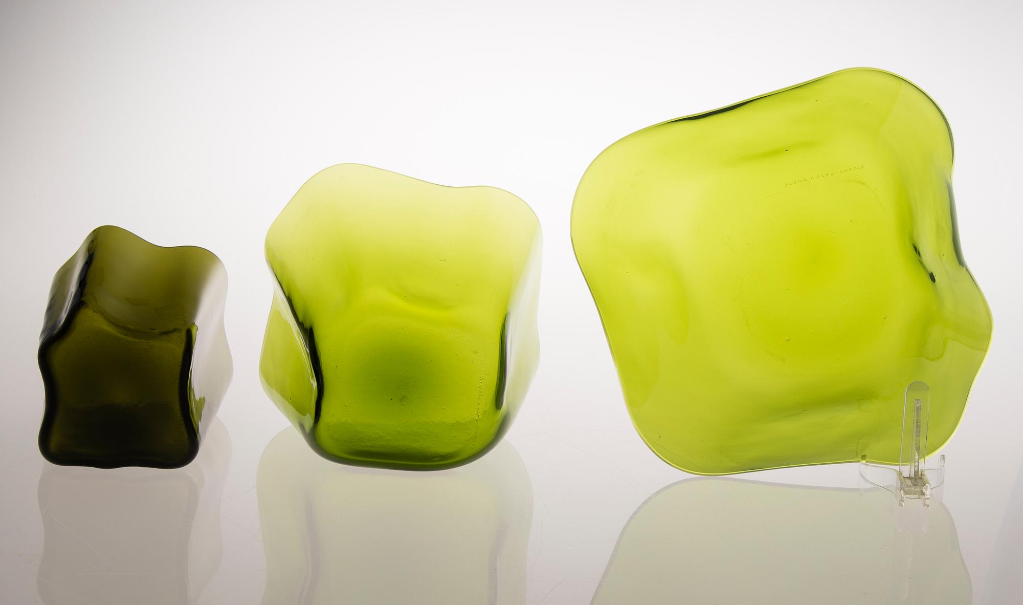 Alvar Aalto, GLASSKULPTUR, "Aalto blomman", Iittala 1950-tal.
