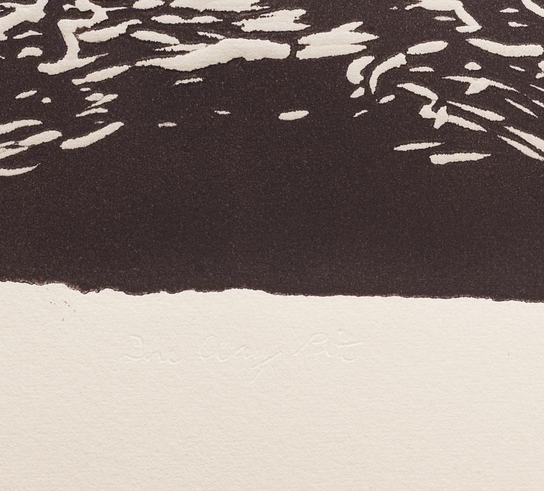 Barry Flanagan, linoleumsnitt. Signerad och numrerad 3/10. Daterad -75.