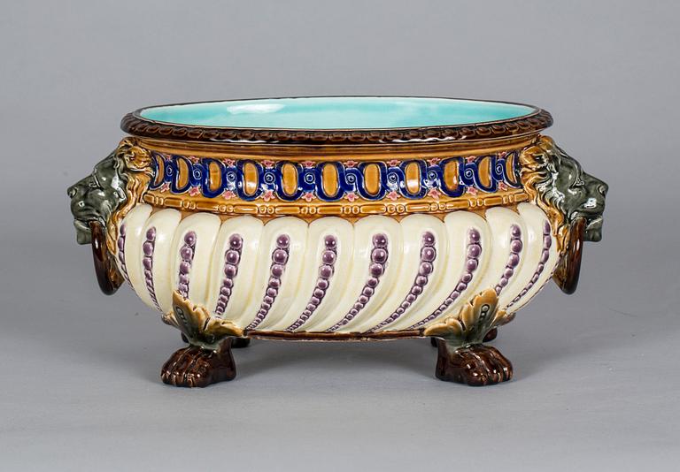 JARDINIERE, majolika, Rörstrand 1800-talets slut.