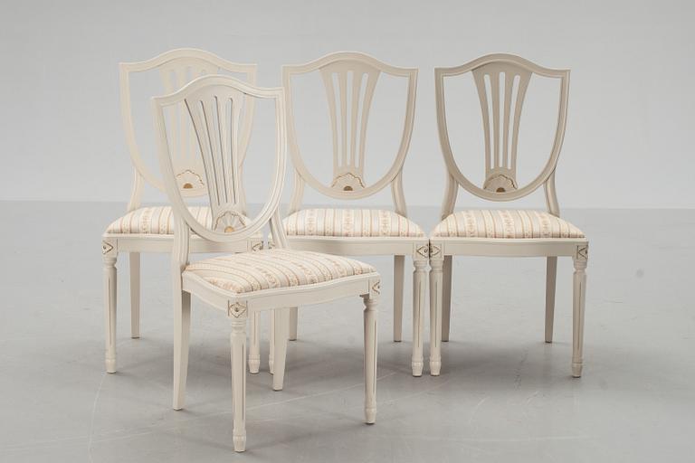 MATSALSMÖBLEMANG, 6 delar, gustaviansk stil, 1900-talets slut.