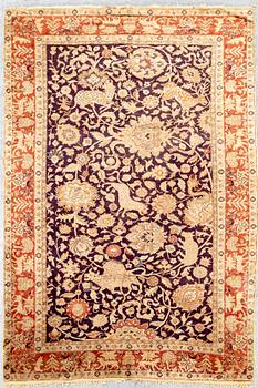 A Kayseri silk on cotton semiantique carpet ca 185x126 cm.