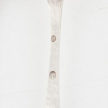 Bestick, 6 st, silver, Köpenhamn 1920-tal.