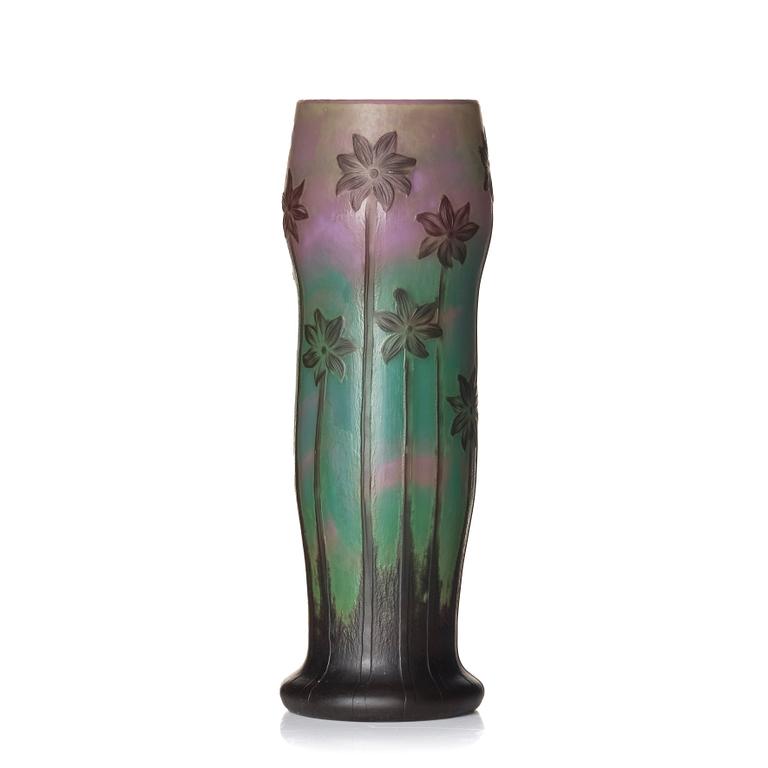 Axel Enoch Boman, an Art Nouveau cameo glass vase, Reijmyre Glassworks, Sweden, 1910.