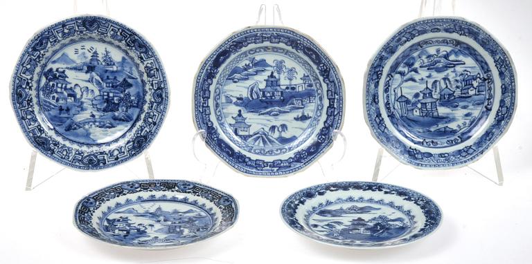ASSIETTER, 25 st, porslin, Kina, 1700-tal.
