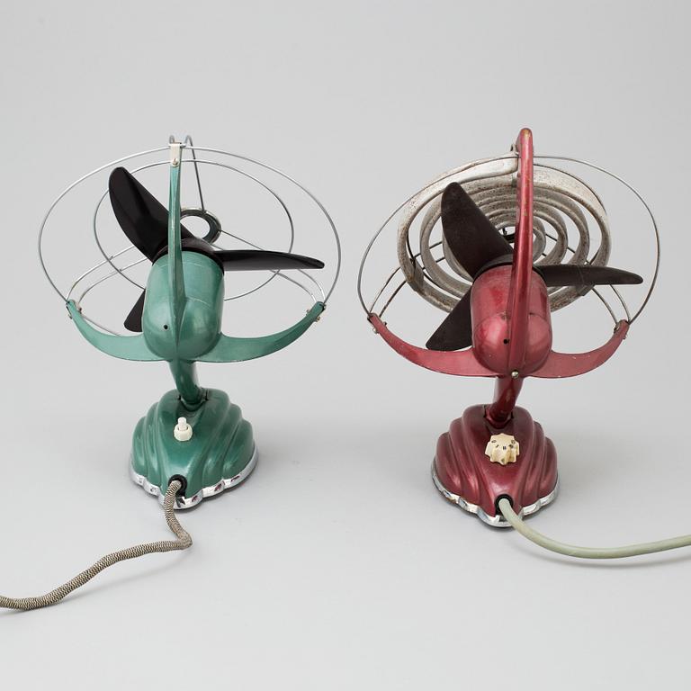 Two 'Libelle' table fans, from Schoeller &Co, mid 20th century.