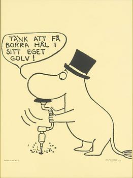 Tove Jansson, Poster, Moomin, Bull's Presstjänst, Art Work Shop, 1960s.