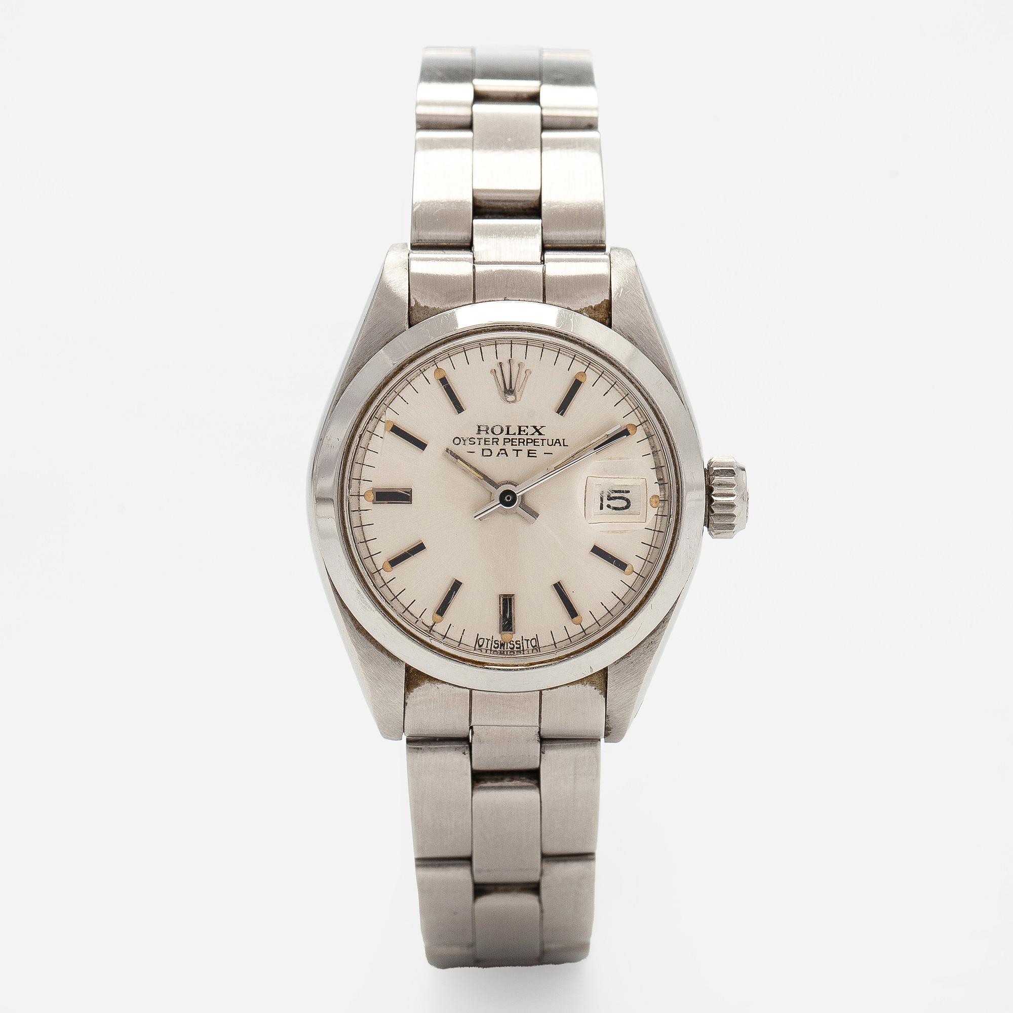 Rolex, Lady-Date, 26 mm, teräs, automaattinen, pleksilasi, 1970-luku.