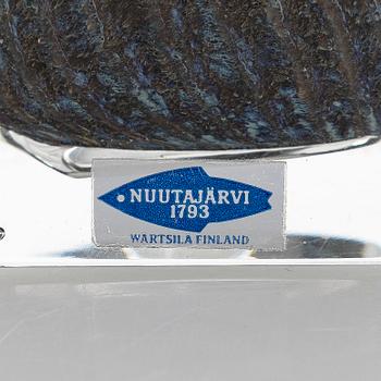 Oiva Toikka, annual glass cube 1980, signed Oiva Toikka Nuutajärvi 1980, 37/1000.