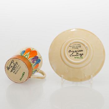 Clarice Cliff, 10-piece coffee service, stamped "Crocus", England.