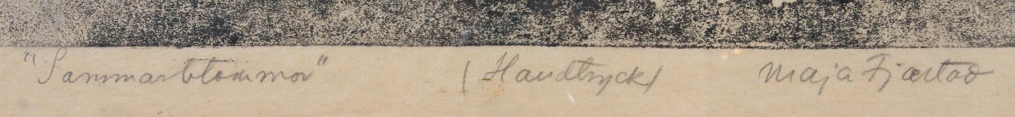 KERSTIN MARIA (MAJA) FJAESTAD, träsnitt, sign.