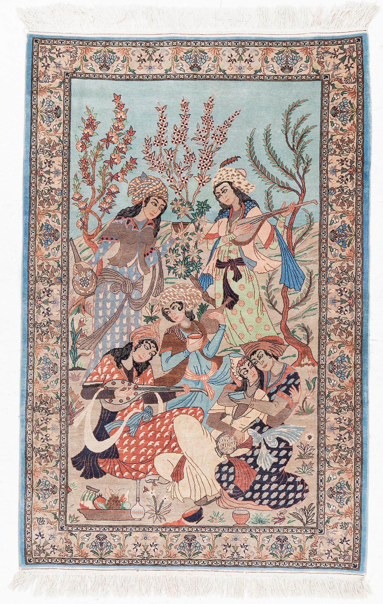 Matta, orientalisk, figural, ca 168 x 108 cm.