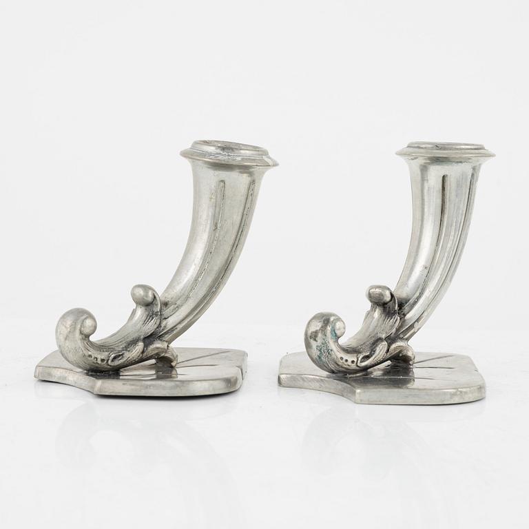 A set of ten pewter candlesticks, GAB, Stcokholm, mid 20th Century.